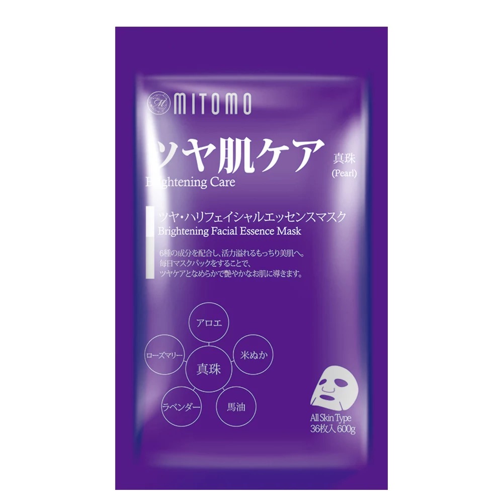 MITOMO BRIGHTENING FACIAL ESSENCE MASK PEARL / маска с жемчугом  - 36 шт — изображение 2