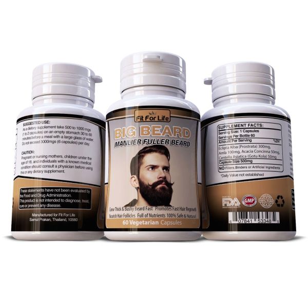 Биодобавка для роста бороды и усов Big Beard 60 капсул — изображение 2
