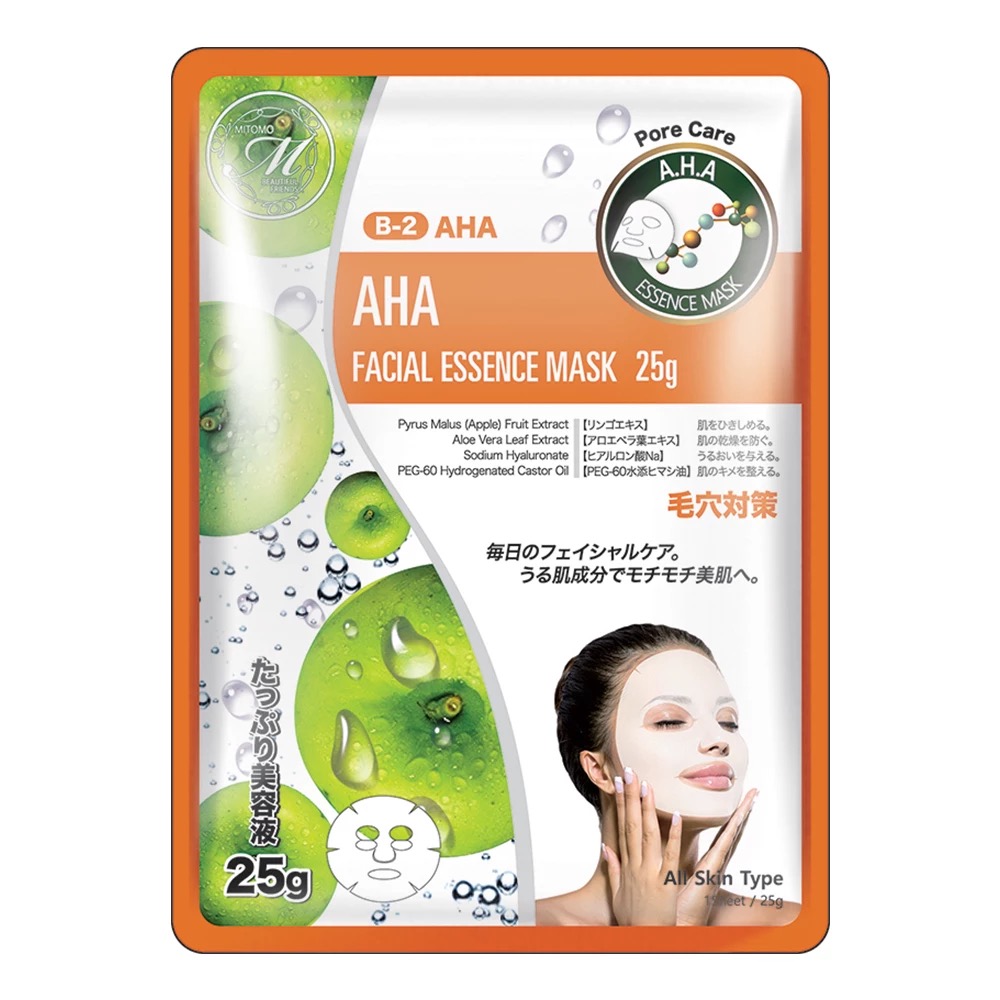 Тканевая маска для лица Mitomo AHA essence mask - 25 мл — изображение 5