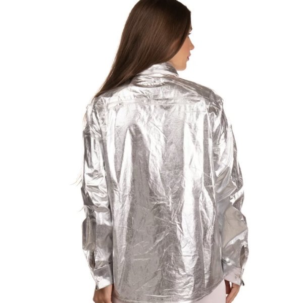 Серебряная рубашка Mm6 Maison Margiela 42 М — изображение 5