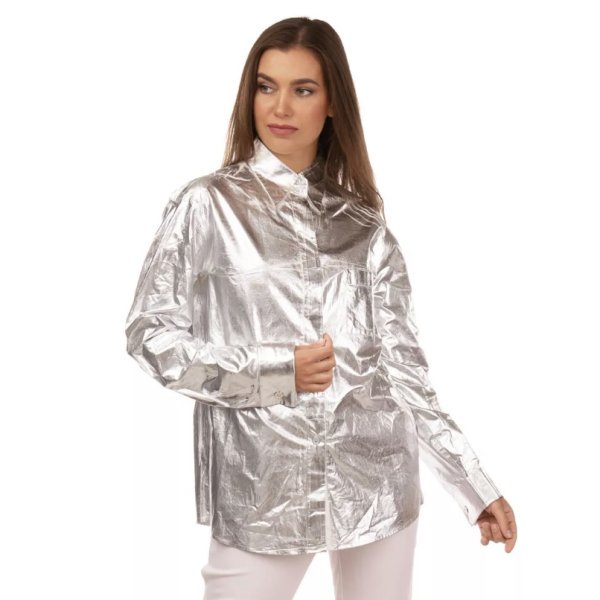 Серебряная рубашка Mm6 Maison Margiela 42 М — изображение 2