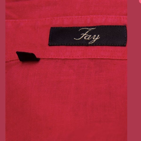 Розовая льняная рубашка FAY - M — изображение 5