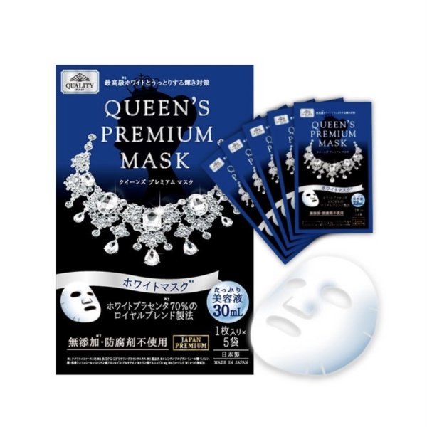 Quality 1st Queen’s Premium Мask Выравнивающая цвет кожи лица плацентарная маска 5 шт