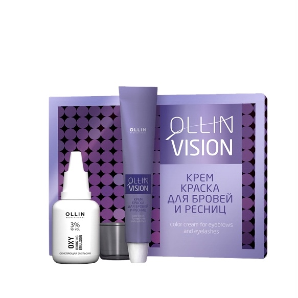 Ollin Vision Набор для окрашивания бровей и ресниц коричневый - 20 мл