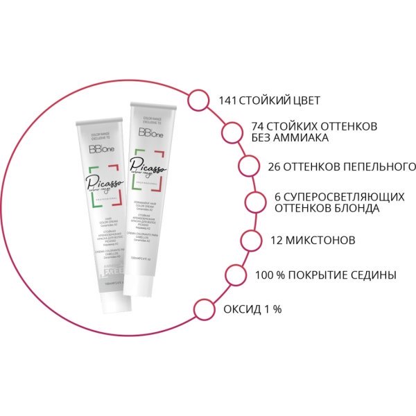 Перманентная крем-краска BBOne Picasso Colour Range 6.1 - 100 мл — изображение 3