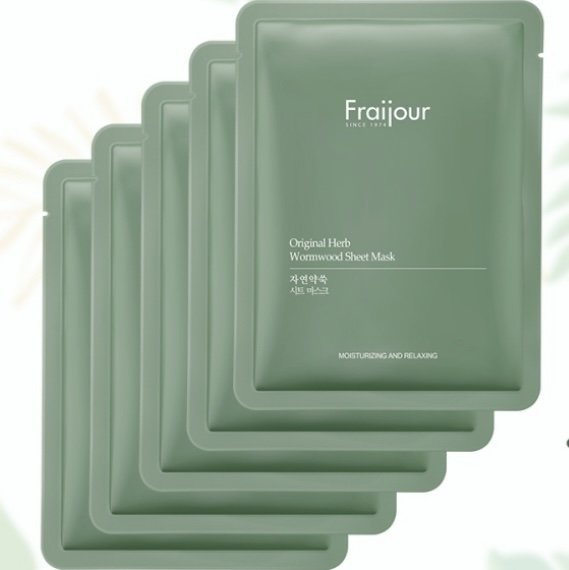 Evas Fraijour Original Herb Wormwood Sheet Mask тканевая маска для лица с полынью — изображение 4