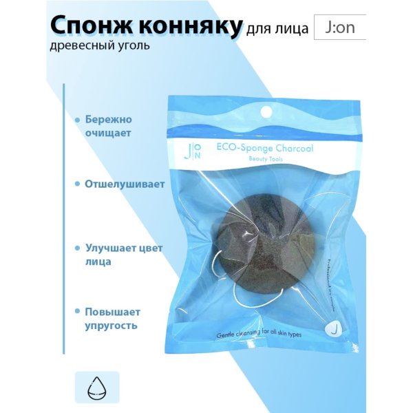 J:on Спонж конняку Древесный уголь ECO-Sponge Charcoal