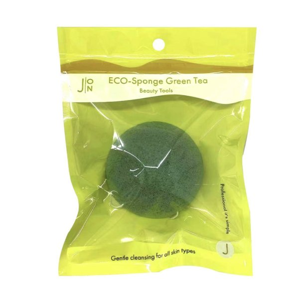 J:on Спонж конняку для лица Зелёный чай ECO-Sponge Green Tea — изображение 4