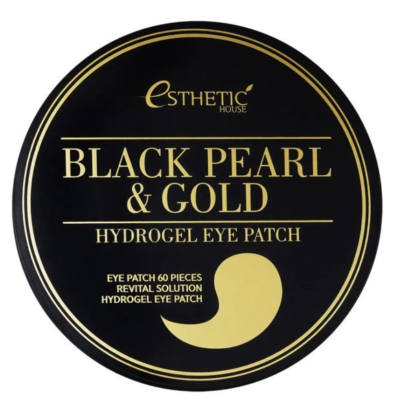 Esthetic House Гидрогелевые патчи Чёрный жемчуг с золотом Black Pearl&Gold eye patch
