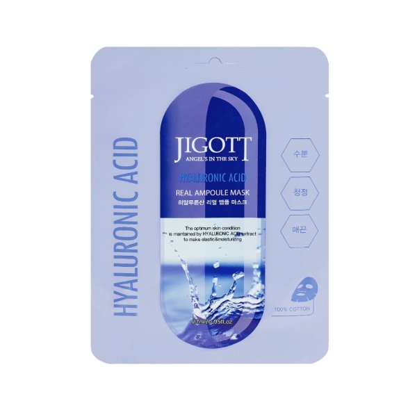 Jigott Тканевая маска для лица гиалуроновая кислота Hyaluronic ACID Real Ampoule Mask 1 шт — изображение 3