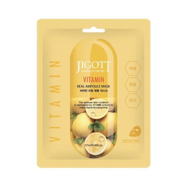 Jigott Тканевая маска для лица Витамин Vitamin Real Ampoule Mask 10 шт
