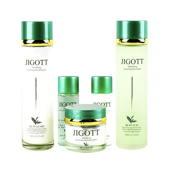 Jigott Джиготт набор для лица Зеленый чай Well being green tea skin care 3set