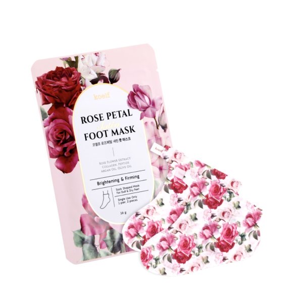 KOELF Маска-носочки для ног Роза Rose Petal Satin foot Mask 1 шт